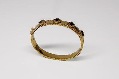 Midnight Clover Armreif – Gold trifft auf Schwarz #5310