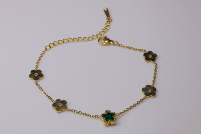 Green Star Armband – Florale Eleganz in Gold #6030